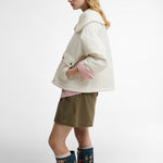 BARBOUR x FARM RIO Lotus Quilted Jacket in White Rose