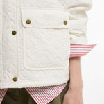 BARBOUR x FARM RIO Lotus Quilted Jacket in White Rose