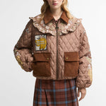 BARBOUR x Farm Rio Anamaria Quilted Jacket in Heart of Tropics/Banana Print