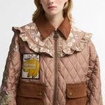 BARBOUR x Farm Rio Anamaria Quilted Jacket in Heart of Tropics/Banana Print