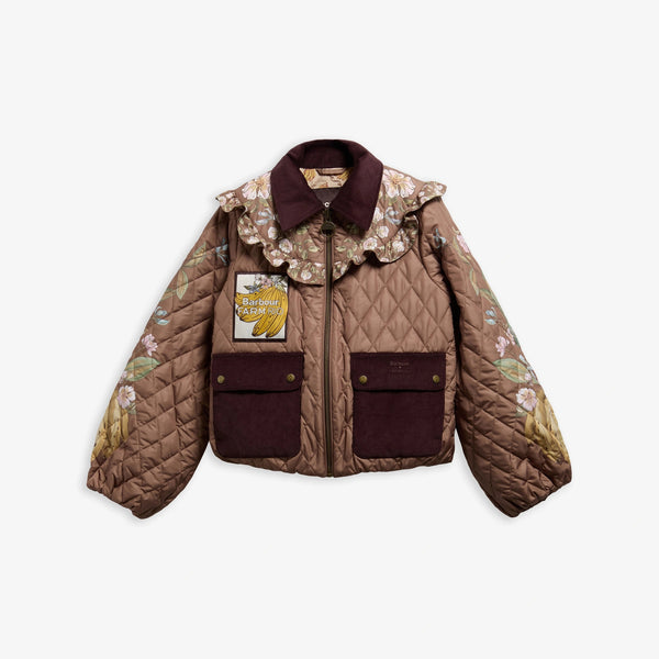 BARBOUR x Farm Rio Anamaria Quilted Jacket in Heart of Tropics/Banana Print