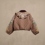 BARBOUR x Farm Rio Anamaria Quilted Jacket in Heart of Tropics/Banana Print