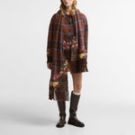 BARBOUR x Farm Rio Angelonia Knitted Scarf in Tropical Tea Tartan
