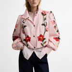 BARBOUR x FARM RIO Madelena Showerproof Jacket in Pink Eden Bloom