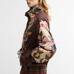 BARBOUR x Farm Rio Mandevilla Showerproof Jacket in Bloom in Between/Brown Banana