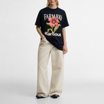 BARBOUR x FARM RIO Wild Flower T Shirt in Navy