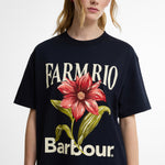 BARBOUR x FARM RIO Wild Flower T Shirt in Navy