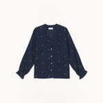 M.A.B.E Lucca Embroidered Longsleeve Top in Indigo