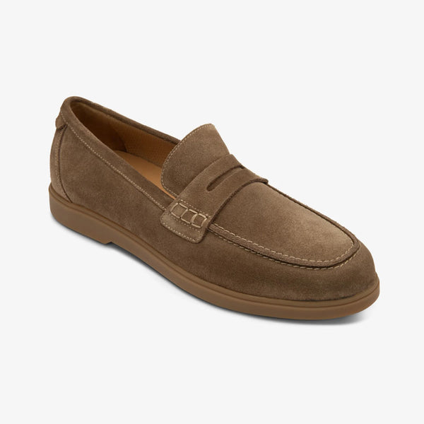 LOAKE Lucca Suede Loafers in Flint