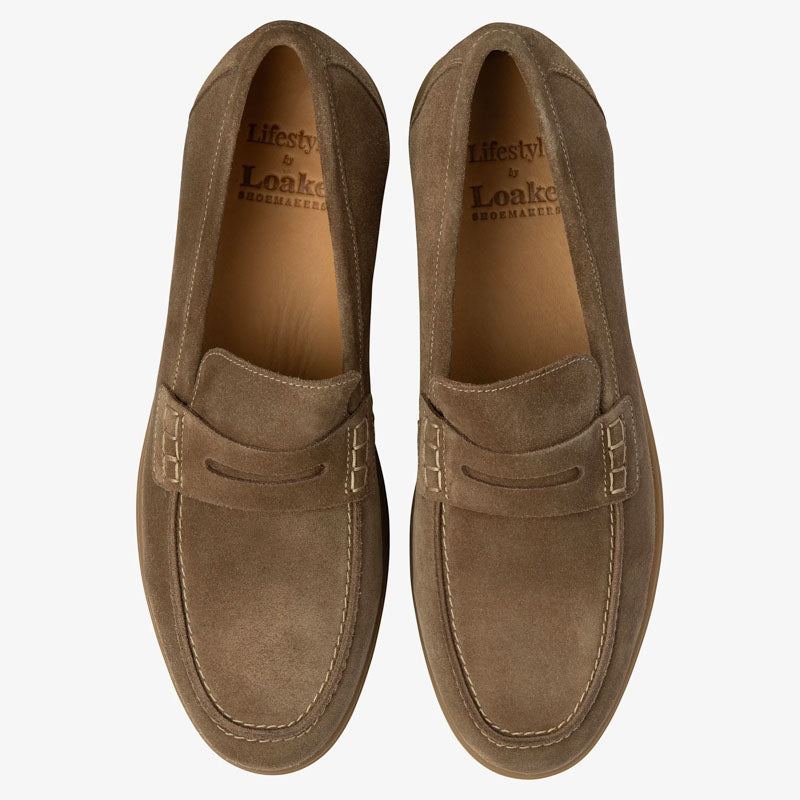 LOAKE Lucca Suede Loafers in Flint