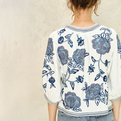 M.A.B.E Lucia EMB Jacket in Blue