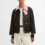 BARBOUR Cropped Beadnell Wax in Archive Olive/Ancient/Gardenia