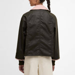 BARBOUR Cropped Beadnell Wax in Archive Olive/Ancient/Gardenia