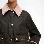 BARBOUR Cropped Beadnell Wax in Archive Olive/Ancient/Gardenia