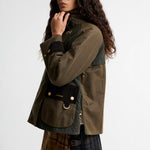 BARBOUR Hazelwood Wax Jacket in Beech/Fern/Mixed Tartan