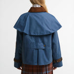 BARBOUR x Farm Rio Venosa Wax Jacket in True Navy/Tropical Tea Tartan