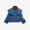 BARBOUR x Farm Rio Venosa Wax Jacket in True Navy/Tropical Tea Tartan