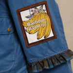 BARBOUR x Farm Rio Venosa Wax Jacket in True Navy/Tropical Tea Tartan