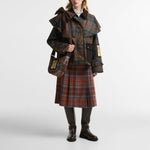 BARBOUR x Farm Rio Angelina Wax Jacket in Tropical Tea Tartan/Banana Print