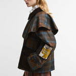 BARBOUR x Farm Rio Angelina Wax Jacket in Tropical Tea Tartan/Banana Print