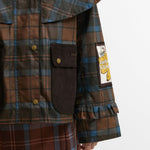 BARBOUR x Farm Rio Angelina Wax Jacket in Tropical Tea Tartan/Banana Print