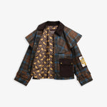 BARBOUR x Farm Rio Angelina Wax Jacket in Tropical Tea Tartan/Banana Print