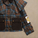 BARBOUR x Farm Rio Angelina Wax Jacket in Tropical Tea Tartan/Banana Print