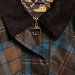 BARBOUR x Farm Rio Angelina Wax Jacket in Tropical Tea Tartan/Banana Print