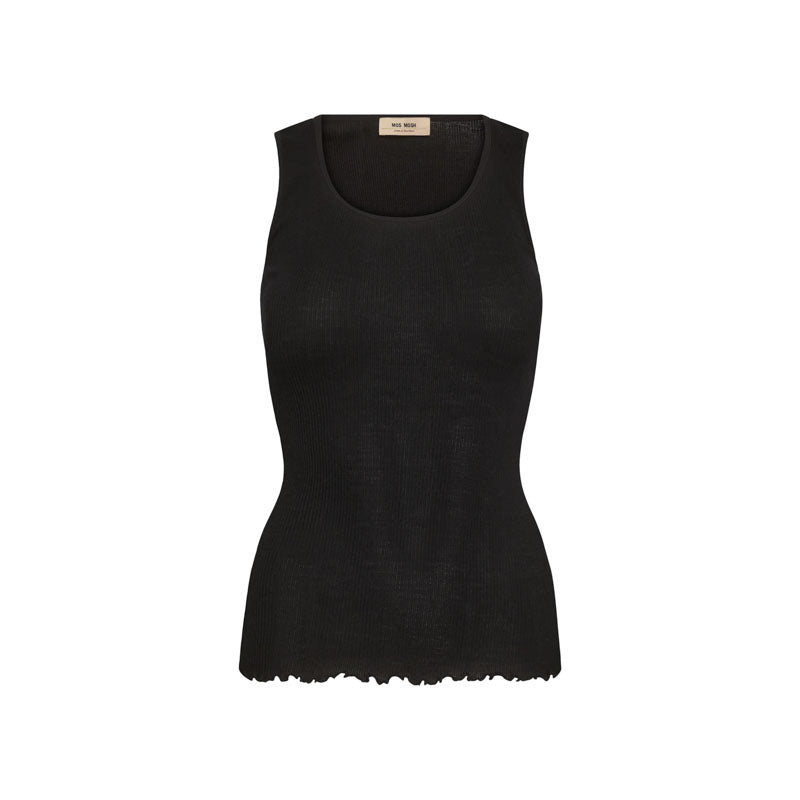 MOS MOSH MMElaine Seamless Silk Tank Top in Black