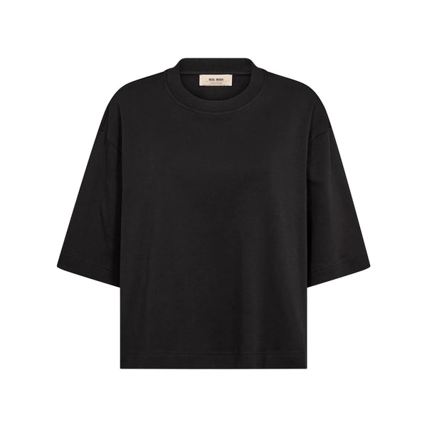 MOS MOSH MMNatalie Round Neck Boxy T-Shirt in Black