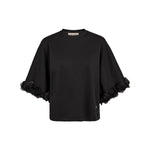 MOS MOSH MMRosette Rose Detail T-Shirt in Black
