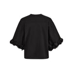 MOS MOSH MMRosette Rose Detail T-Shirt in Black