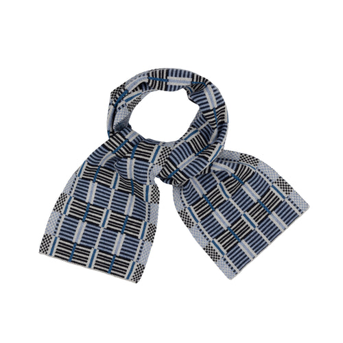 QUINTON & CHADWICK Ladders Scarf  in Blue Grey
