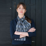 QUINTON & CHADWICK Ladders Scarf  in Blue Grey