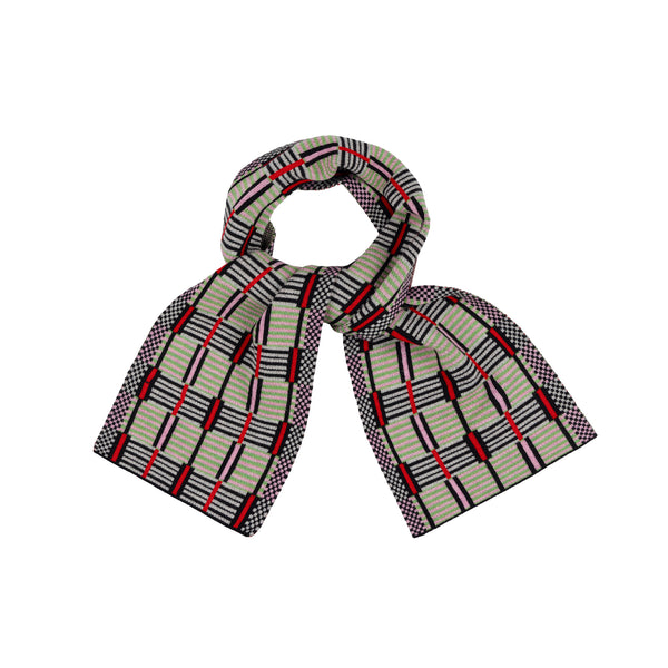 QUINTON & CHADWICK Ladders Scarf  in  Red Green