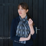 QUINTON & CHADWICK Ladders Scarf  in Blue Grey