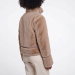 RINO & PELLE Lambra Short Faux Fur Jacket in Oat
