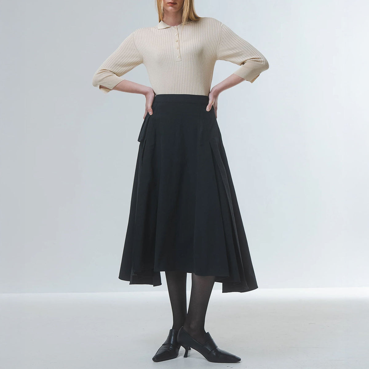 EMIN PAUL Black Cargo Pocket Skirt in Black