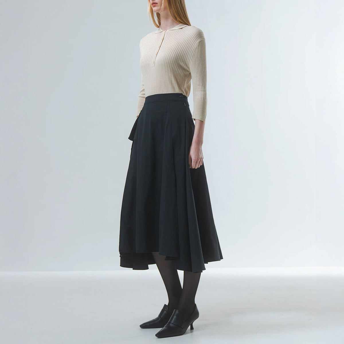 EMIN PAUL Black Cargo Pocket Skirt in Black