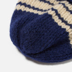 UNIVERSAL WORKS Lenny Hat Chunky Knit Stripe in Navy