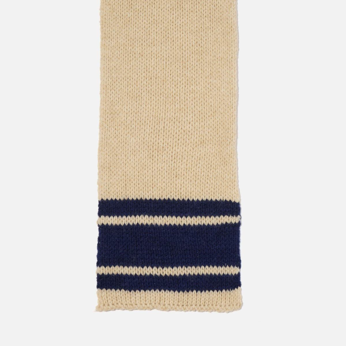 UNIVERSAL WORKS Lenny Scarf Chunky Knit Stripe in Sand