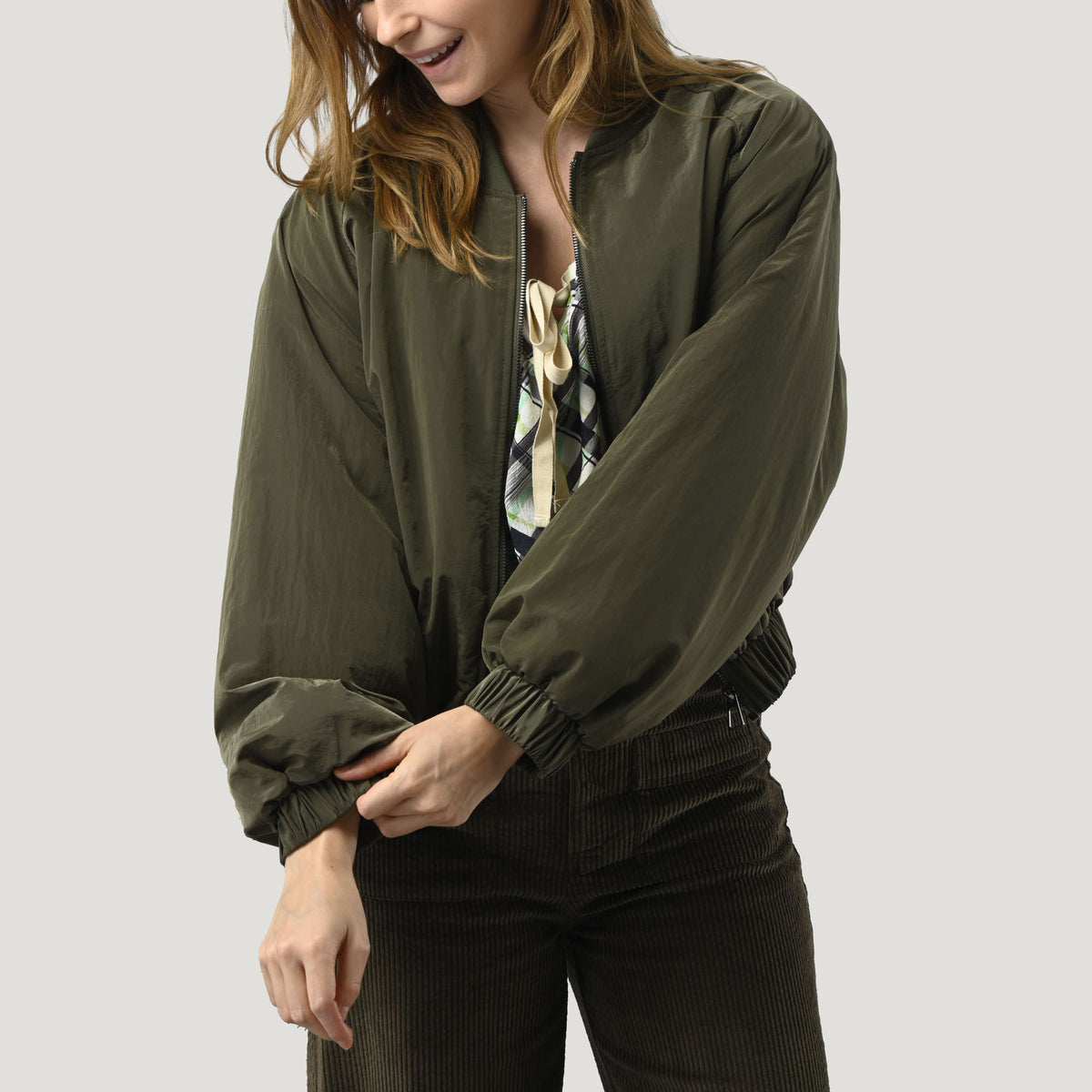 ORFEO Lenora Bomber Jacket in Khaki