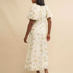 Lenox Broderie Floral Dress in White