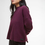 BARBOUR Leonie Zip-Up Jumper in Black Cherry