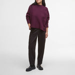 BARBOUR Leonie Zip-Up Jumper in Black Cherry
