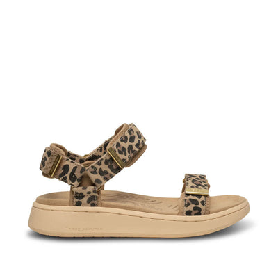WODEN Line Suede Sandals in Leopard