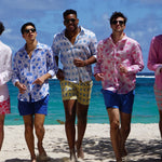 PINK HOUSE MUSTIQUE Mens Pomegranate Linen Shirt in Pink