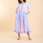 HANDPRINT DREAM APPAREL Lokrum Dress in Pink Mix