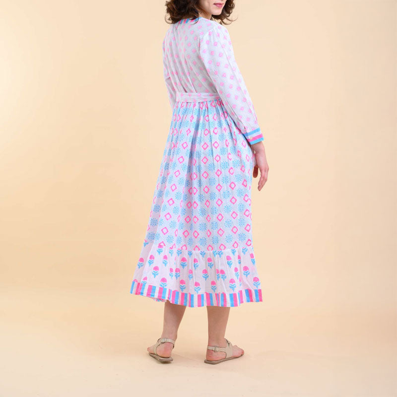 HANDPRINT DREAM APPAREL Lokrum Dress in Pink Mix