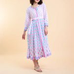HANDPRINT DREAM APPAREL Lokrum Dress in Pink Mix